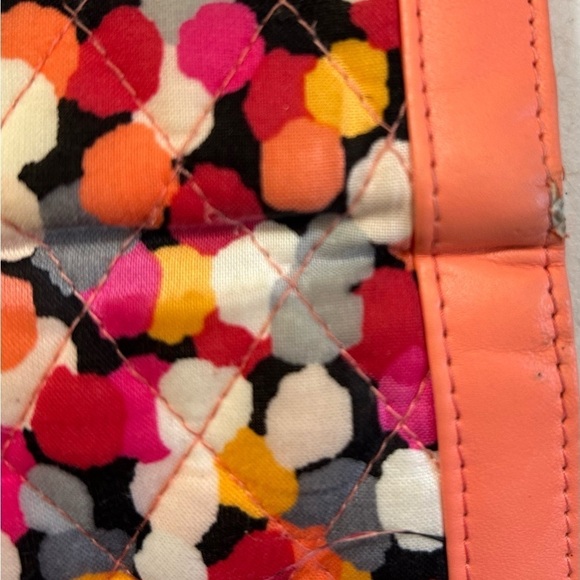 Vera Bradley Trifold Wallet Pixie Confetti Magnetic Closure Coral - Picture 5 of 6
